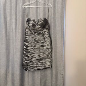 Elegant Black and Gray Strapless Dress